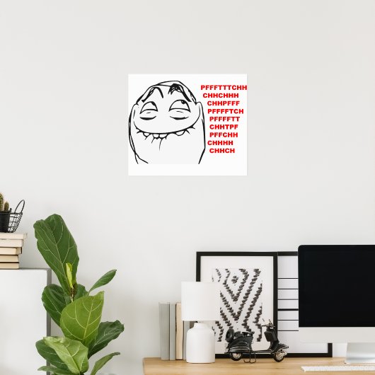 PFFTCH Laughing Rage Face Comic Meme Poster (Heimbüro)