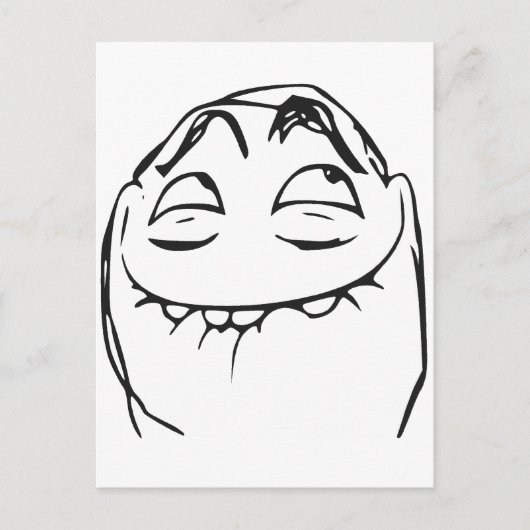 PFFTCH Laughing Rage Face Comic Meme Postkarte (Vorderseite)