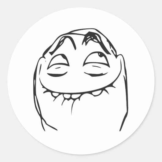 PFFTCH Laughing Rage Face Comic Meme Runder Aufkleber (Vorderseite)