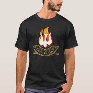 Pfingstaube Zungen des Feuers Flamme Heiliger Geis T-Shirt