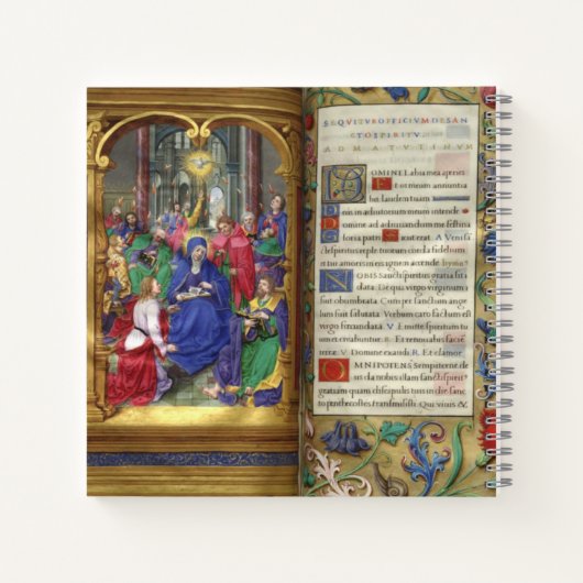 Pfingstbild Mittelalterliches Renaissancemanuskrip Notizblock (Rückseite)