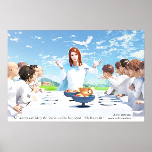 Pfingsten - Maria, Apostel und der Heilige Geist Poster (Vorne)