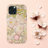 Pfingstrose Alphonse Mucha Monogramm iPhone Hülle