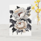Pfingstrose - Aquarellblumen Karte (Gelbe Blume)