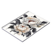Pfingstrose - Aquarellblumen Notizblock (Linke Seite)