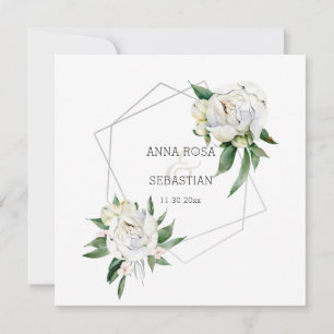 *~* PFINGSTROSE AR15 Florale QR RSVP Rahmen Hochze Einladung