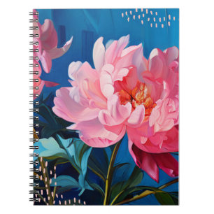Pfingstrose-Blume Notizbuch Journal Notizblock