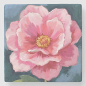 Pfingstrose-Blumen-Wasserfarbe-Floral Steinuntersetzer (Vorderseite)