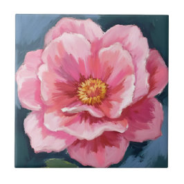 Pfingstrose-Blumen-Watercolor-Florales Fliese