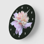 Pfingstrose-Blüte Runde Wanduhr (Winkel)