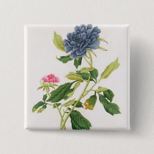 Pfingstrose Button (Vorderseite)