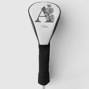 Pfingstrose Elegantes Monogramm Initiale A Persona Golf Headcover