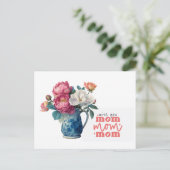 Pfingstrose für Mama am Muttertag Postkarte (Stehend Vorderseite)