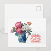 Pfingstrose für Mama am Muttertag Postkarte (Vorne/Hinten)