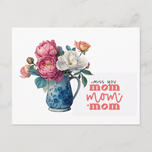 Pfingstrose für Mama am Muttertag Postkarte (Vorderseite)