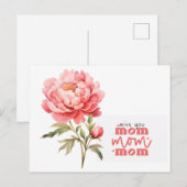 Pfingstrose für Mama am Muttertag Postkarte (Vorne/Hinten)