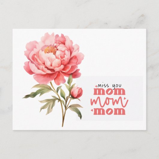 Pfingstrose für Mama am Muttertag Postkarte (Vorderseite)