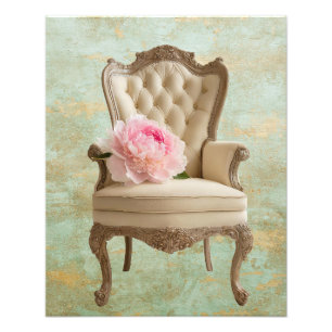 Pfingstrose in Rosa nach Queen Anne mit goldenem g Fotodruck