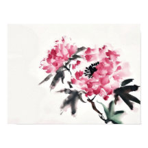 Pfingstrose japanische minimalistische Kunstmalere