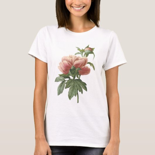 Pfingstrose (Paeonia-SP.) durch Redouté T-Shirt (Vorderseite)
