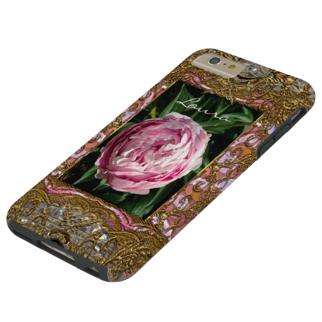 Pfingstrose Petticote Monogramm Case-Mate iPhone Hülle (Oberseite)