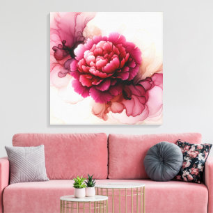Pfingstrose Pink Abstrakt Leinwanddruck