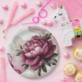 Pfingstrose Pink Abstrakt Pappteller (Party)