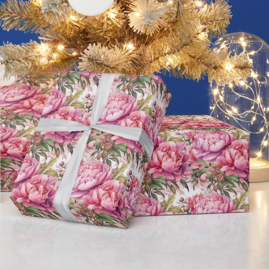 Pfingstrose Pink  Geschenkpapier (Feiertage)