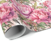Pfingstrose Pink  Geschenkpapier (Rolleneckpunkt)