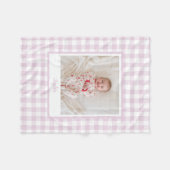 Pfingstrose Pink Gingham Karofoto Fleecedecke (Vorderseite (Horizontal))