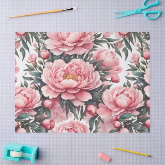Pfingstrose Pink  Seidenpapier (Basteln)