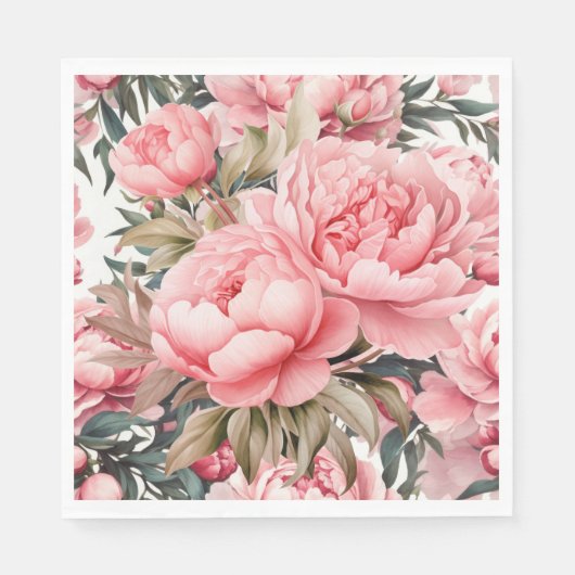 Pfingstrose Pink  Serviette (Vorderseite)