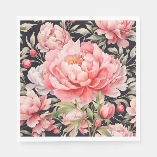 Pfingstrose Pink  Serviette (Vorderseite)