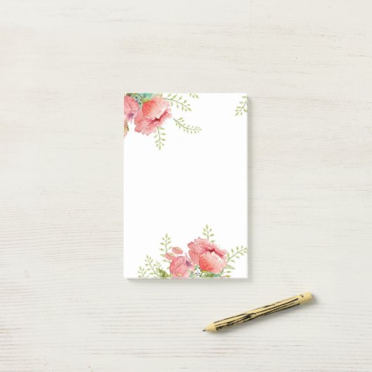 Pfingstrose Post-it Klebezettel (Auf Schreibtisch)