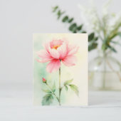 Pfingstrose Rosa Postkarte (Stehend Vorderseite)