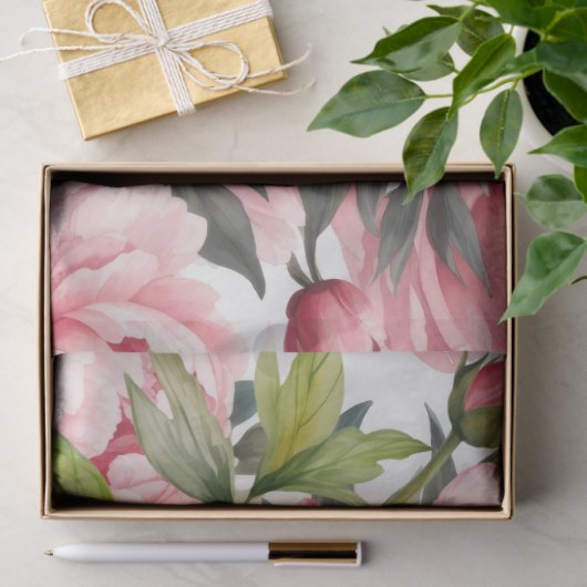 Pfingstrose Rosa  Seidenpapier (Geschenk)