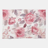 Pfingstrose Rosen-Wasserfarben-Blumengarten Geschirrtuch (Horizontal)