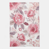 Pfingstrose Rosen-Wasserfarben-Blumengarten Geschirrtuch (Vertikal)