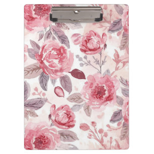Pfingstrose Rosen-Wasserfarben-Blumengarten Klemmbrett
