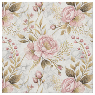 Pfingstrose & Salbei Botanisches Florales Muster K Stoff