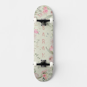 Pfingstrose & Schmetterlinge Sage Ästhetik Skateboard