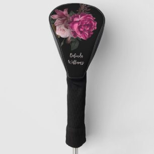 Pfingstrose Schwarzes Monogramm Golf Headcover