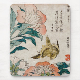 Pfingstrose u. Kanarienvogel - japanische Mousepad