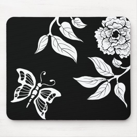 Pfingstrose u. Schmetterling Mousepad (Vorne)
