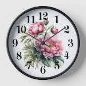 Pfingstrose Uhr (Vorderseite)