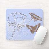 Pfingstrose und Schmetterlinge Mousepad (Mit Mouse)
