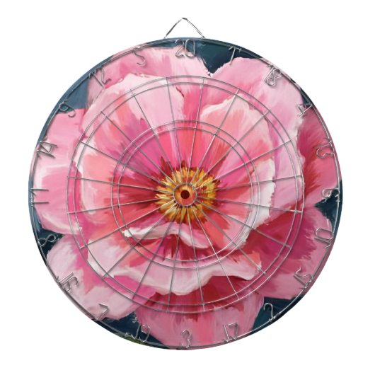 Pfingstrose Wasserfarbe Floral Dartscheibe (vorne)