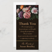 Pfingstrosen 1 Beileid danken Ihnen Dankeskarte (Vorne/Hinten)