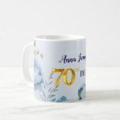 Pfingstrosen 70. Geburtstagsfeier Einladung Kaffeetasse (Vorderseite Links)
