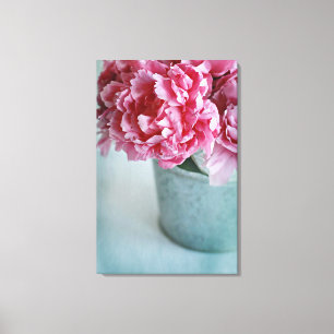 Pfingstrosen auf der Tabelle Leinwanddruck